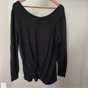EUC - black twist boatneck sweater